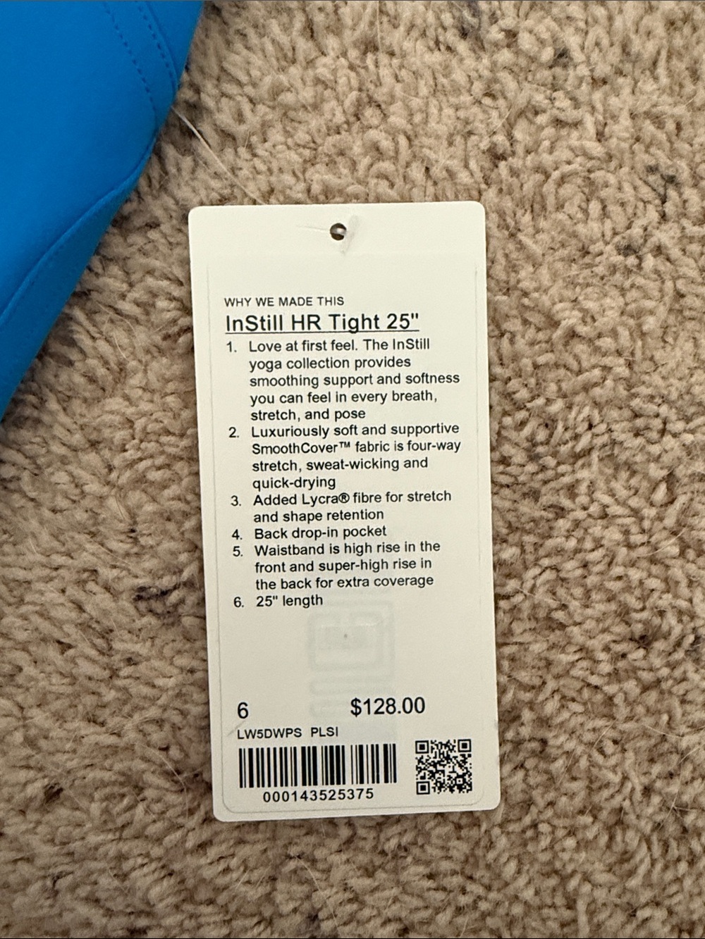 Tag on clothing item